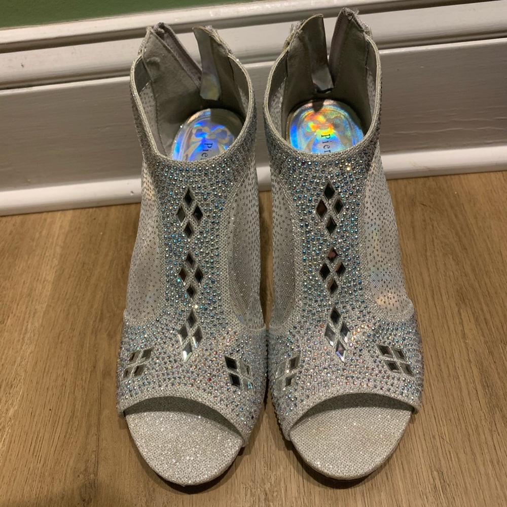 Silver Bedazzled Heels